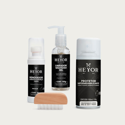 kit de cuidados com a camurça