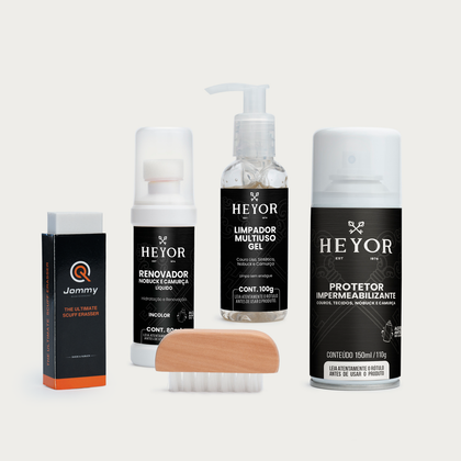 kit de cuidados com a camurça